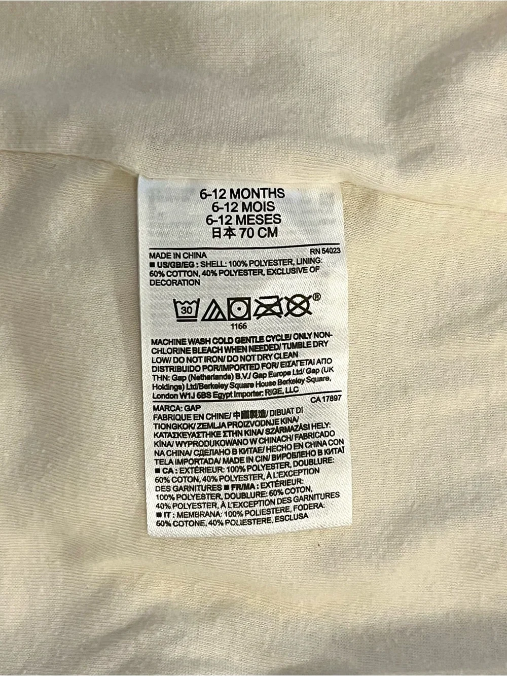 Baby Gap White Cream Sherpa Bear Hooded Fleece Bunting 6-12M EUC